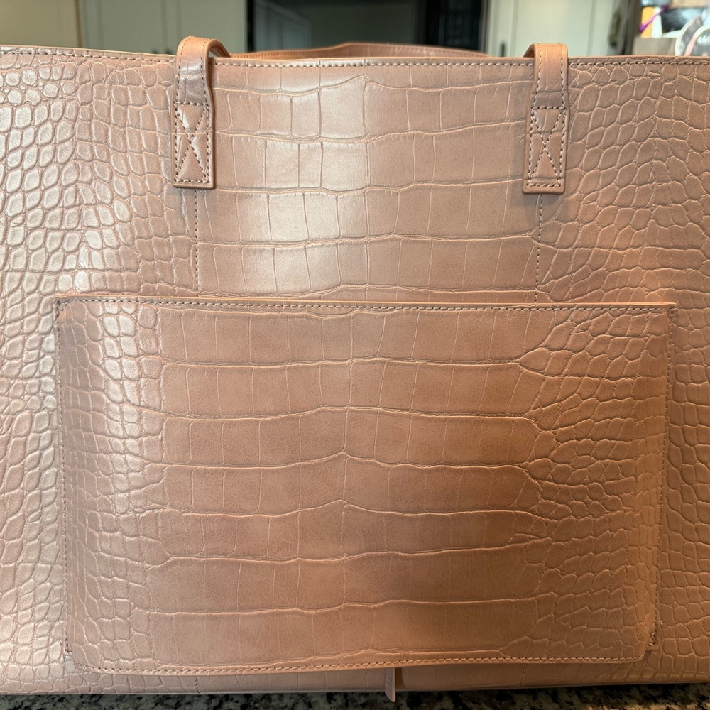 BEIS Mauve Croc-Embossed Tote Bag - Picture 5 of 7